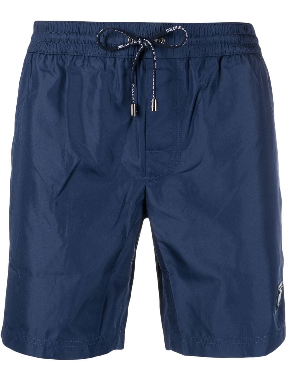 Dolce & Gabbana logo-patch swim shorts - Blue von Dolce & Gabbana