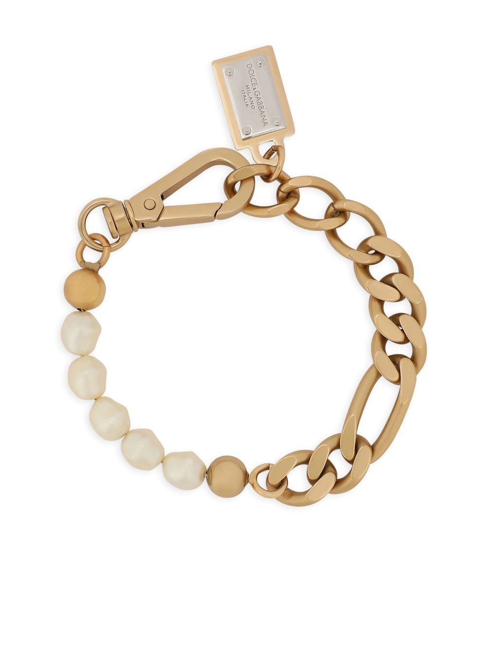 Dolce & Gabbana pearl-embellished chain-link bracelet - Gold von Dolce & Gabbana