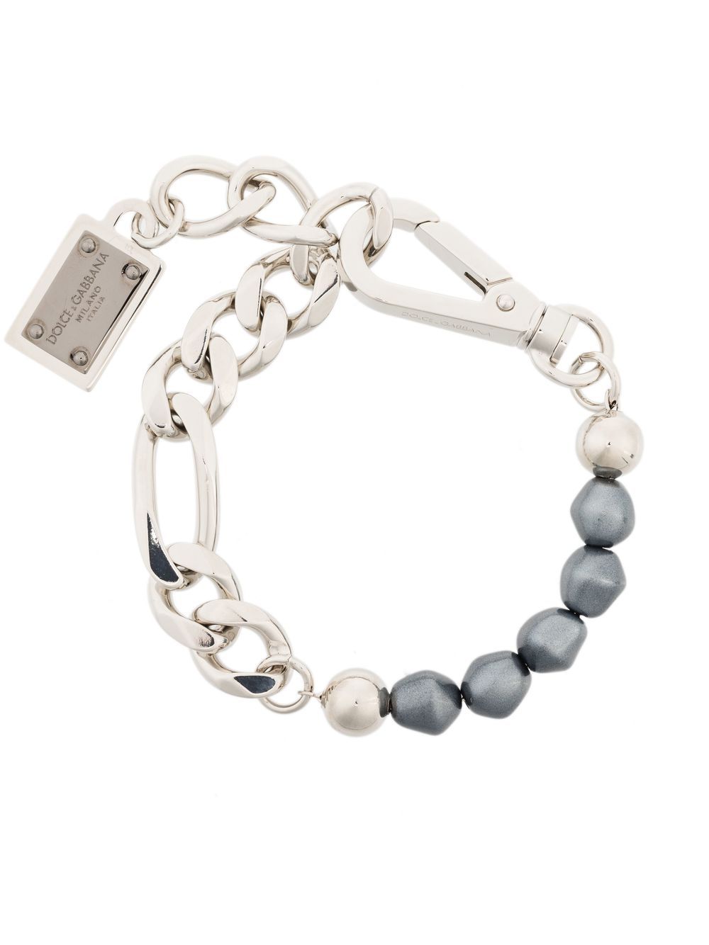 Dolce & Gabbana logo-plaque chain link bracelet - Silver von Dolce & Gabbana