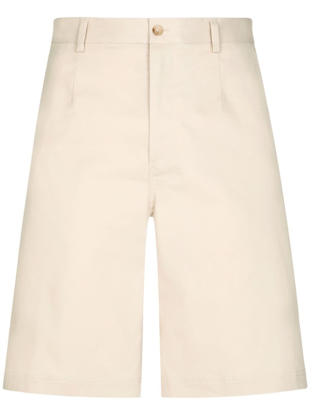 Dolce & Gabbana logo-tag stretch-cotton shorts - Neutrals von Dolce & Gabbana