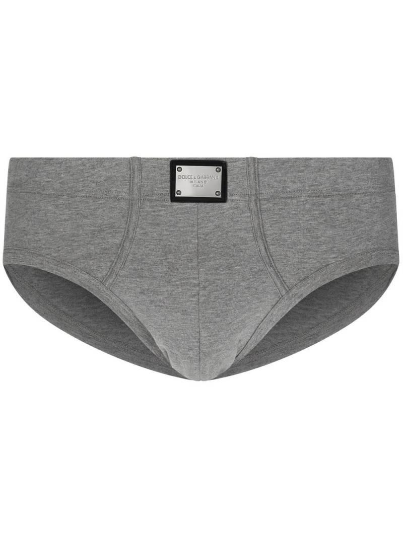 Dolce & Gabbana logo-tag boxer briefs - Grey von Dolce & Gabbana