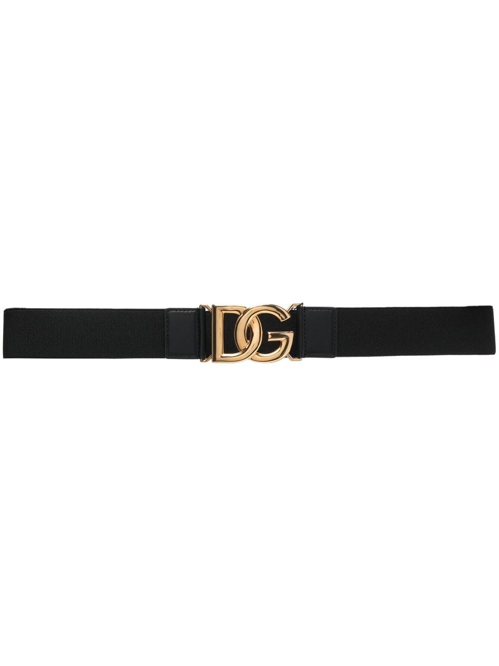 Dolce & Gabbana logo-plaque elasticated belt - Black von Dolce & Gabbana
