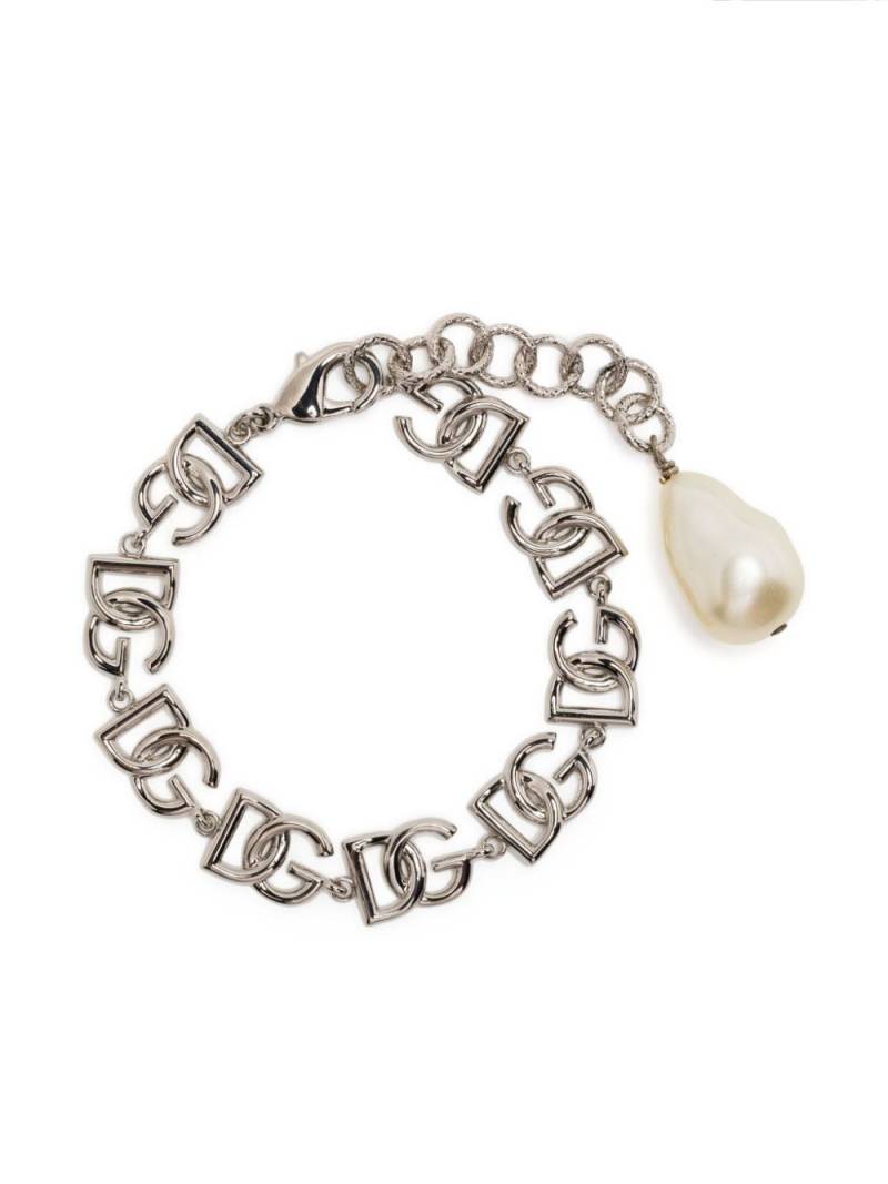 Dolce & Gabbana logo-plaque polished-finish bracelet - Silver von Dolce & Gabbana