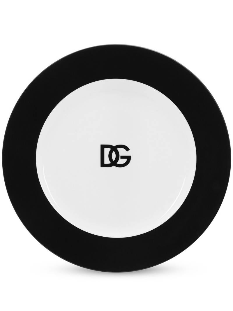 Dolce & Gabbana logo-print porcelain charger plate - White von Dolce & Gabbana