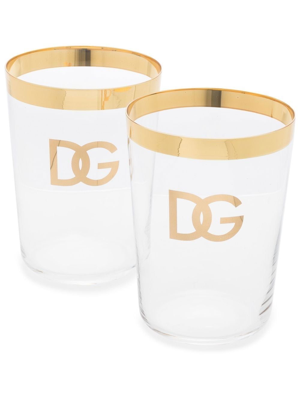 Dolce & Gabbana logo-print drinking glasses (set of two) - Neutrals von Dolce & Gabbana