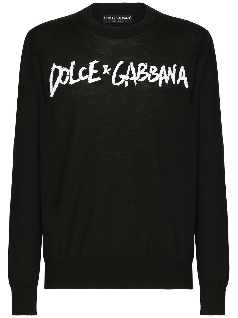 Dolce & Gabbana logo-print virgin wool jumper - Black von Dolce & Gabbana