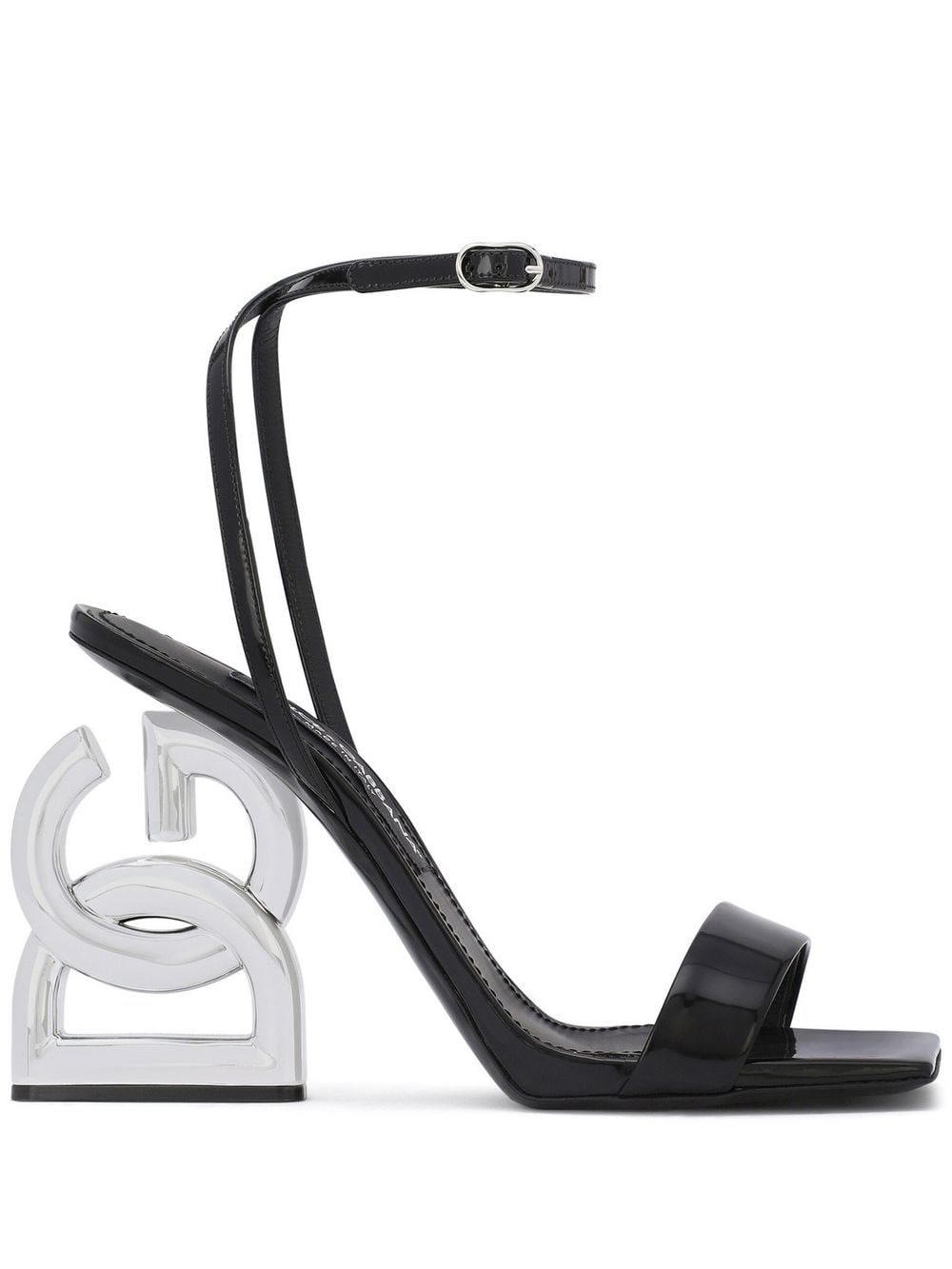 Dolce & Gabbana 3.5 105mm patent leather sandals - Black von Dolce & Gabbana