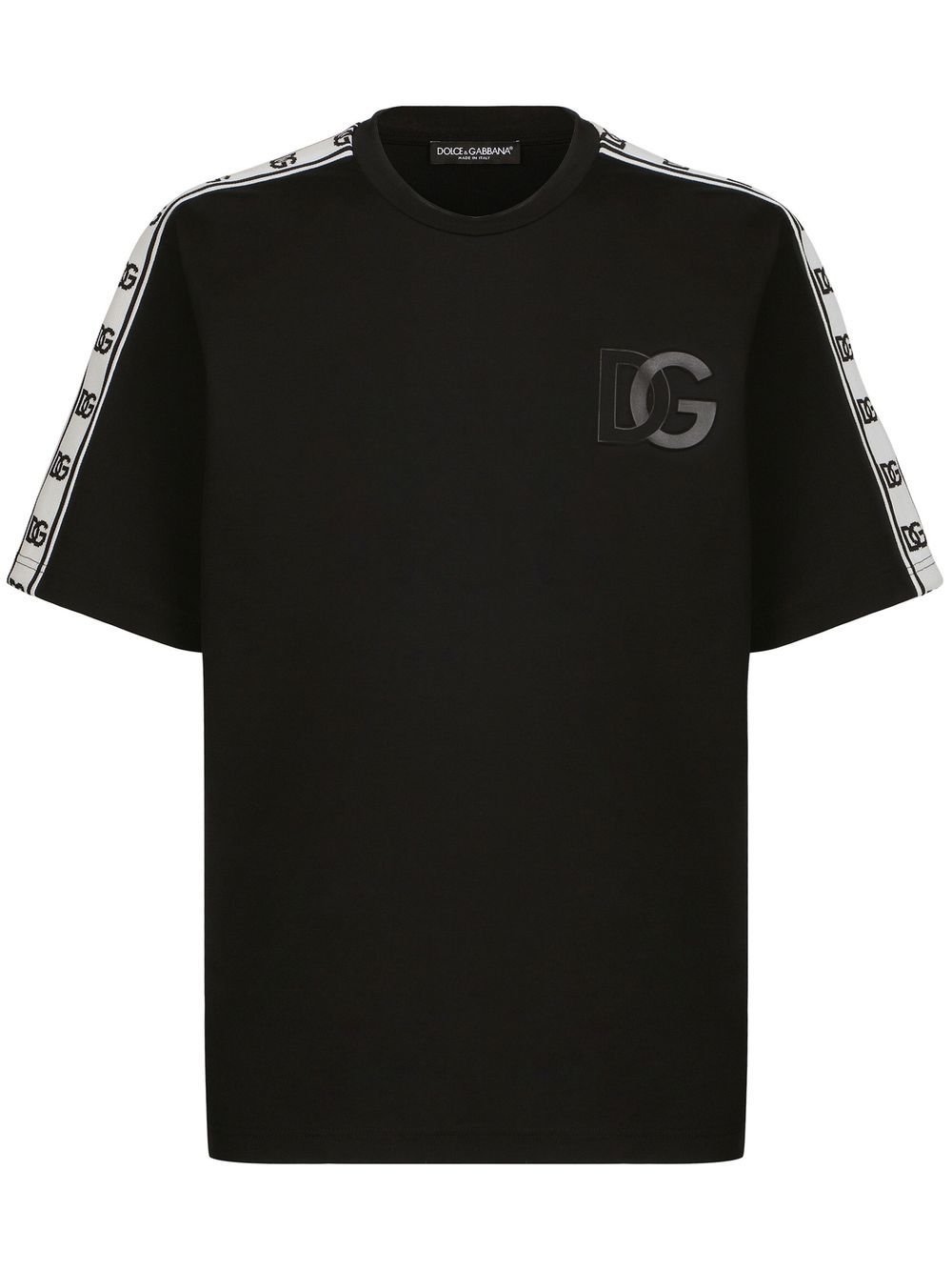 Dolce & Gabbana logo-tape technical jersey T-shirt - Black von Dolce & Gabbana