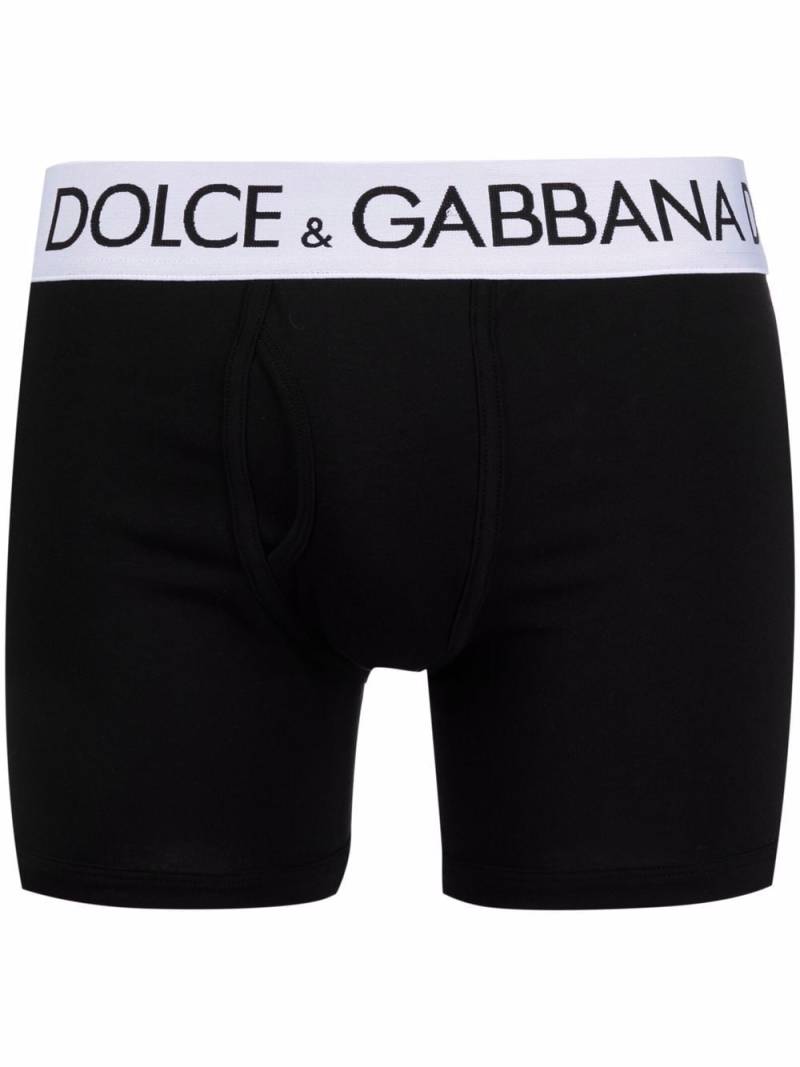 Dolce & Gabbana logo-waistband boxer trunks - Black von Dolce & Gabbana
