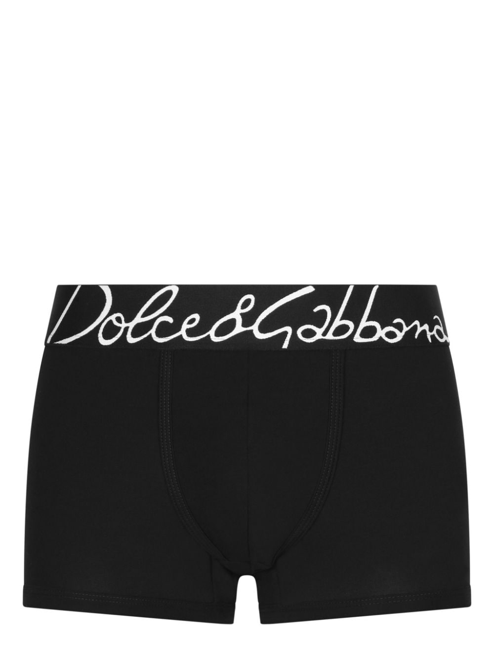 Dolce & Gabbana logo-waistband jersey-texture boxers - Black von Dolce & Gabbana