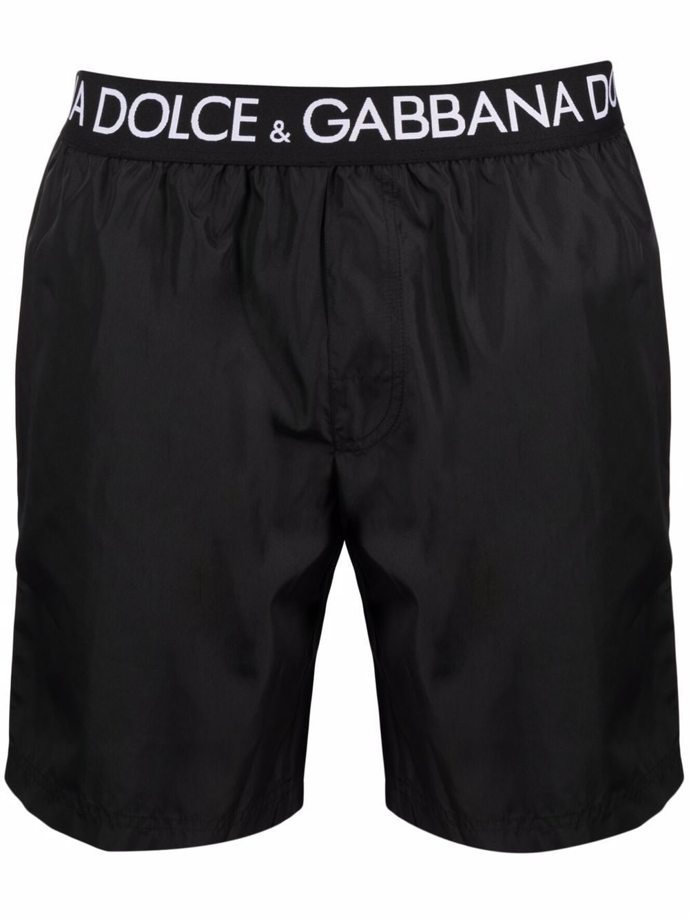 Dolce & Gabbana logo-waistband swim shorts - Black von Dolce & Gabbana