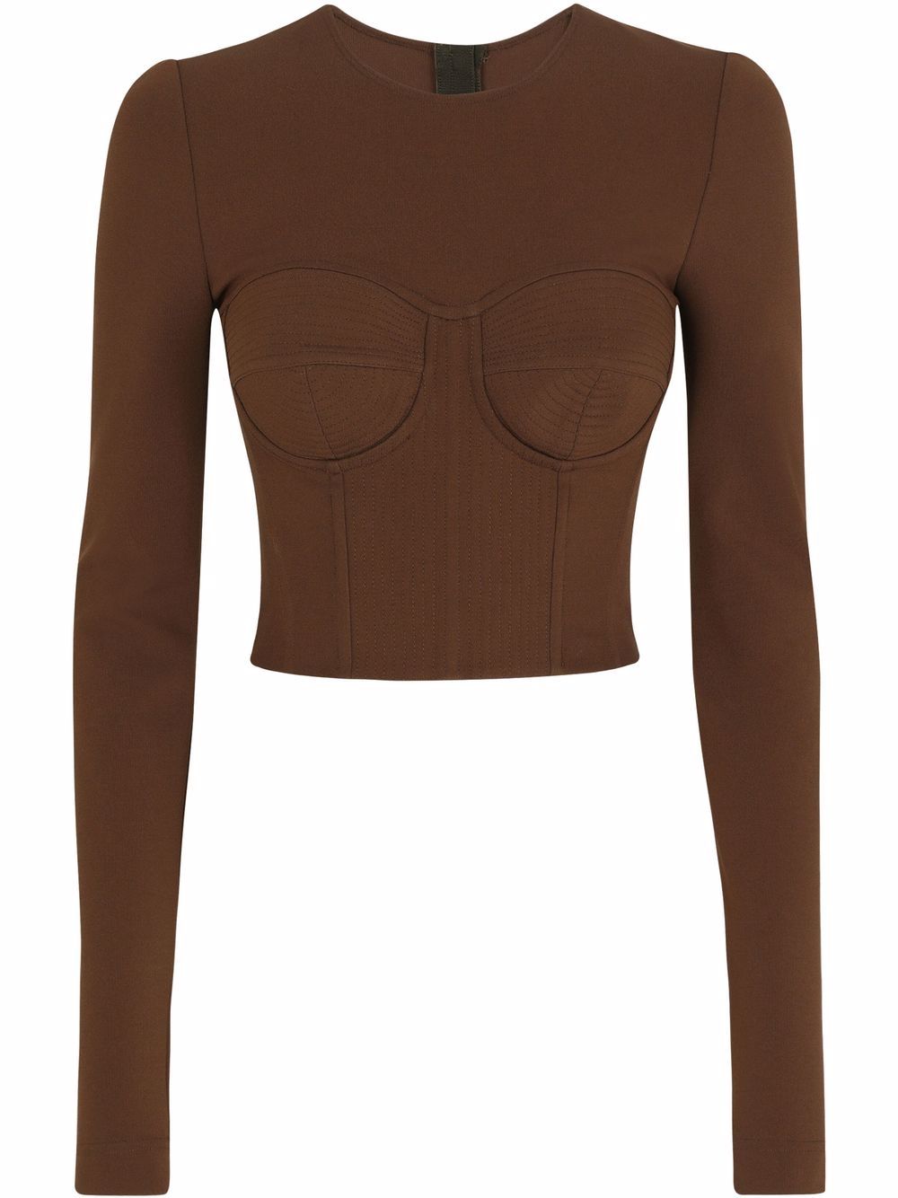 Dolce & Gabbana long-sleeved corset-top - Brown von Dolce & Gabbana