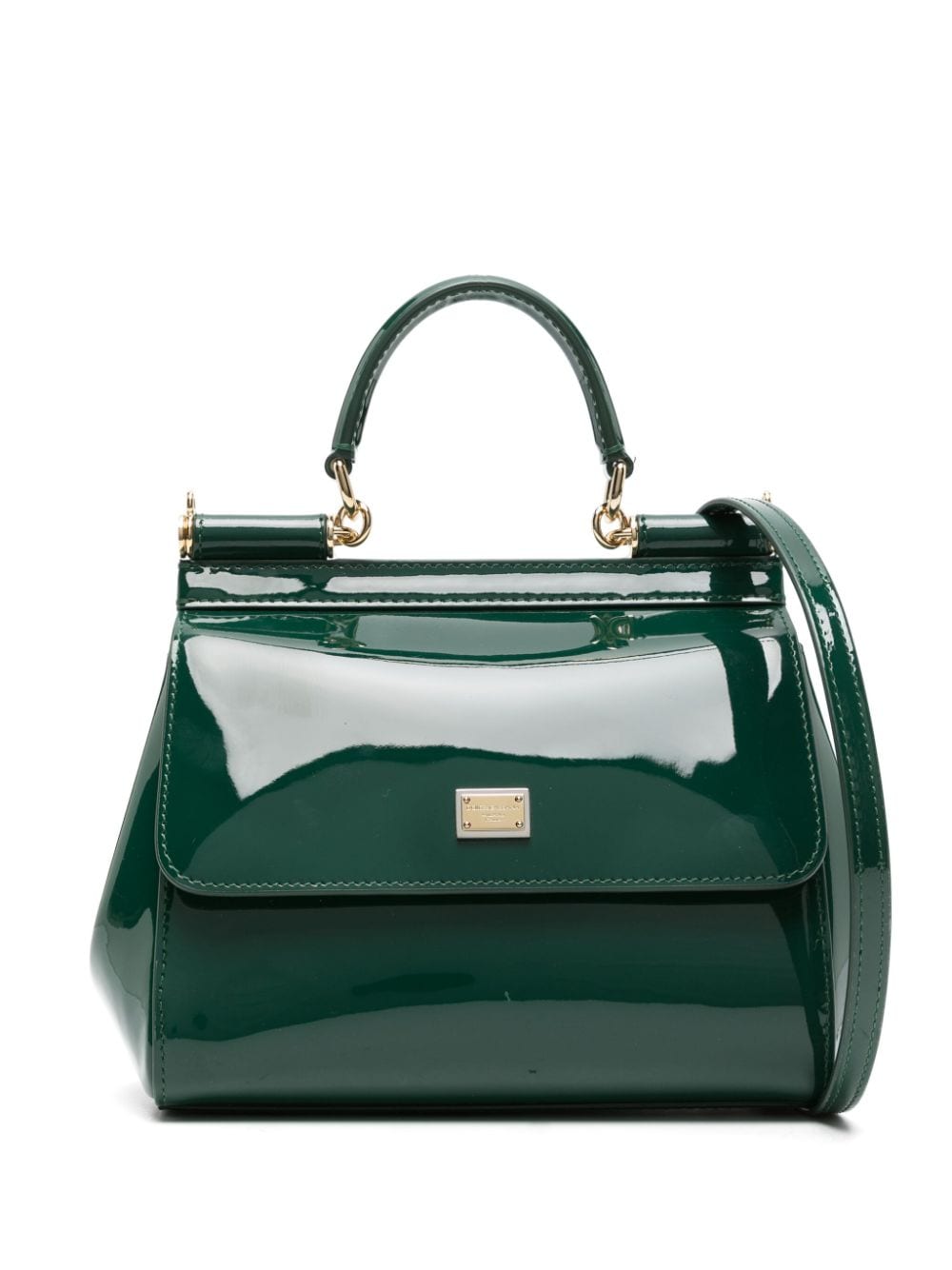 Dolce & Gabbana medium Sicily patent-leather tote bag - Green von Dolce & Gabbana