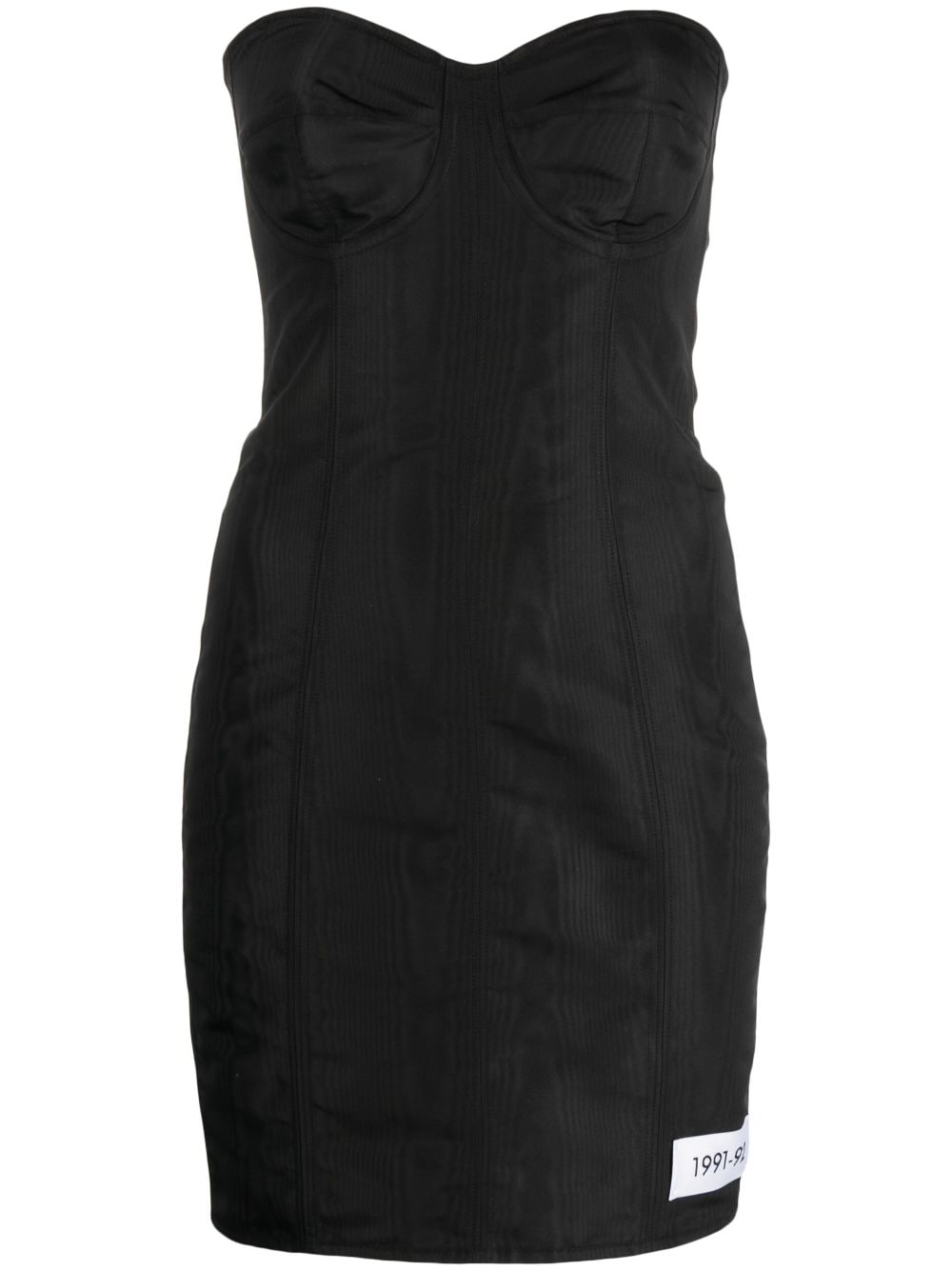 Dolce & Gabbana moiré-faille strapless minidress - Black von Dolce & Gabbana