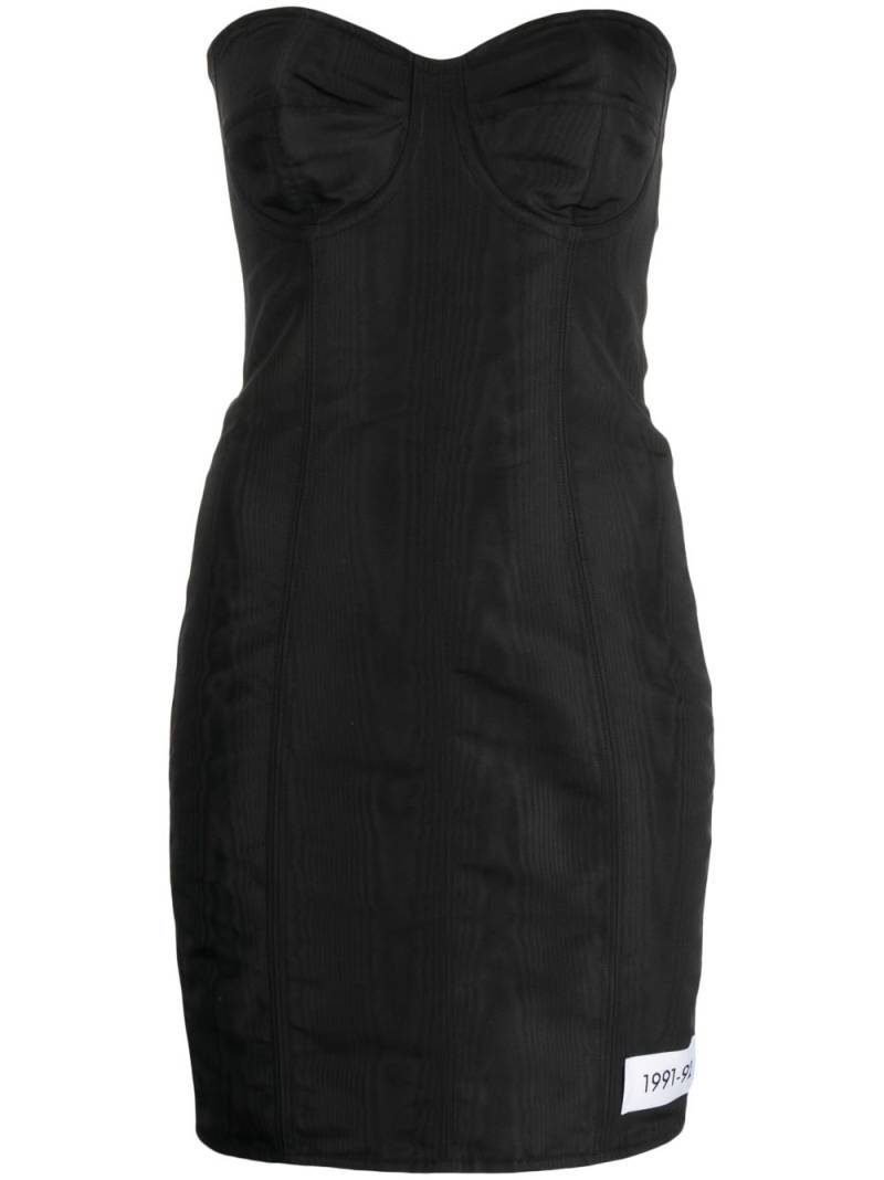 Dolce & Gabbana moiré-faille strapless minidress - Black von Dolce & Gabbana