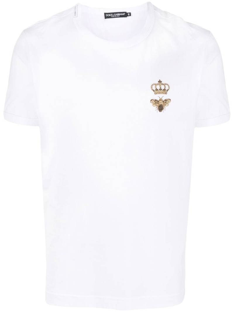 Dolce & Gabbana embroidered cotton T-shirt - White von Dolce & Gabbana