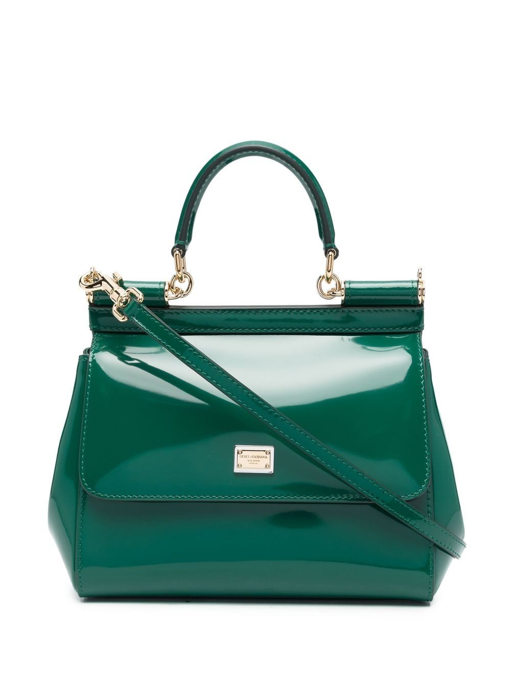 Dolce & Gabbana small Sicily polished shoulder bag - Green von Dolce & Gabbana