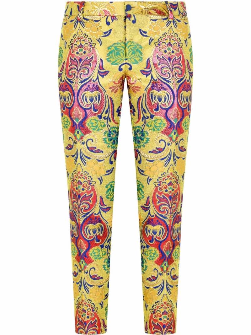 Dolce & Gabbana patterned jacquard tailored trousers - Yellow von Dolce & Gabbana