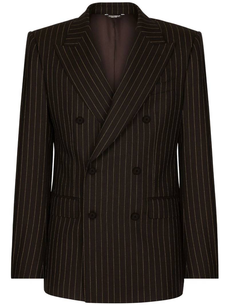 Dolce & Gabbana Sicilia-fit pinstriped double-breasted blazer - Black von Dolce & Gabbana