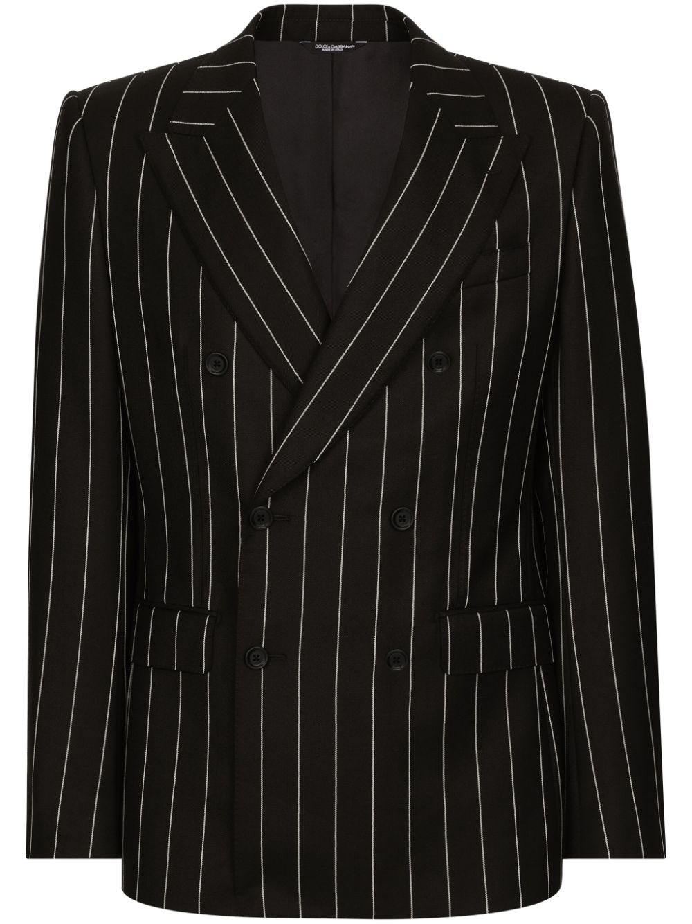 Dolce & Gabbana pinstripe-pattern wool blazer - Black von Dolce & Gabbana