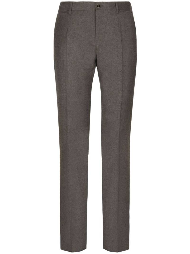Dolce & Gabbana pressed-crease tailored flannel trousers - Grey von Dolce & Gabbana