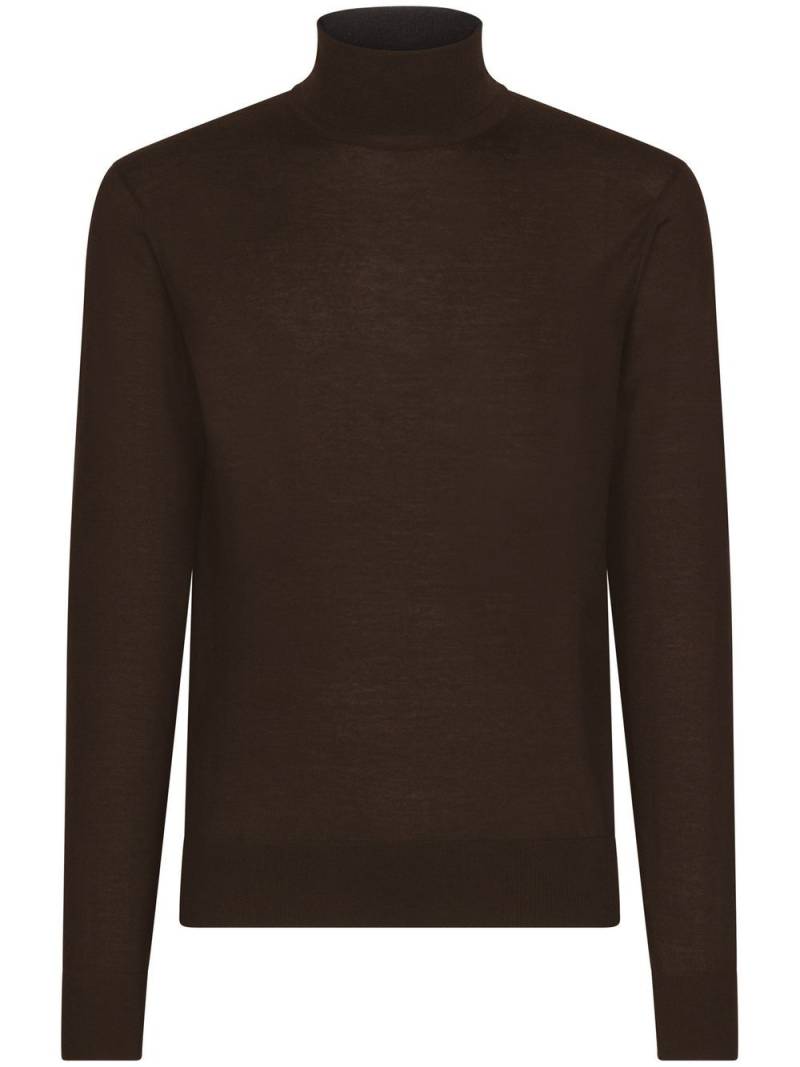 Dolce & Gabbana roll-neck cashmere jumper - Brown von Dolce & Gabbana