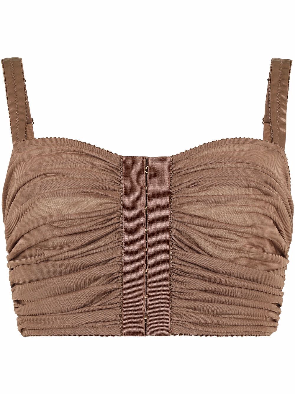 Dolce & Gabbana draped crop top - Brown von Dolce & Gabbana