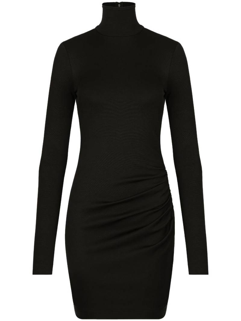Dolce & Gabbana ruched high-neck minidress - Black von Dolce & Gabbana
