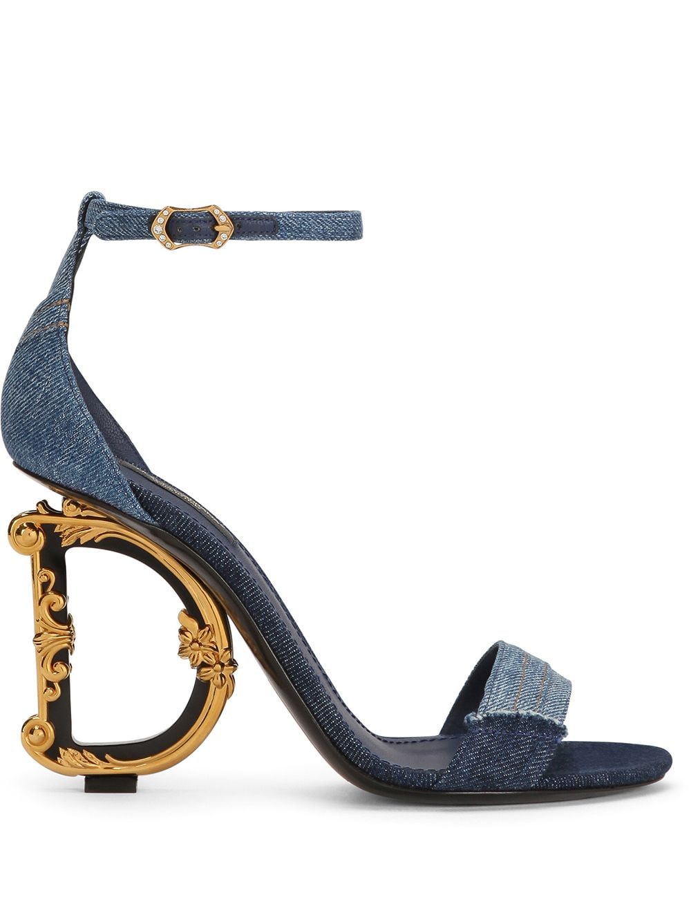 Dolce & Gabbana DG heel patchwork sandals - Blue von Dolce & Gabbana