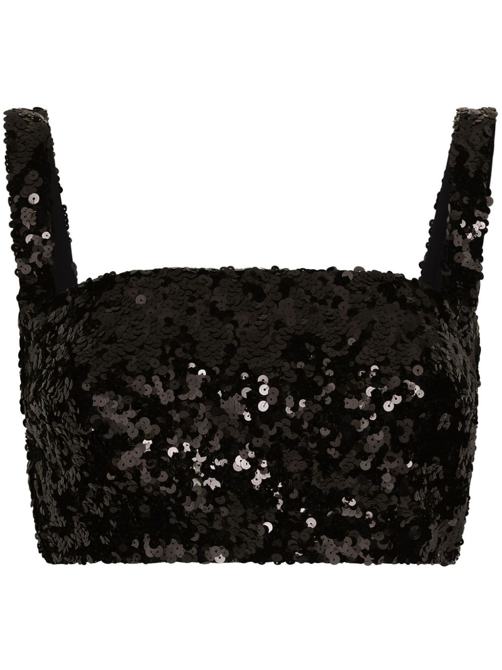 Dolce & Gabbana sequin-embellished cropped top - Black von Dolce & Gabbana