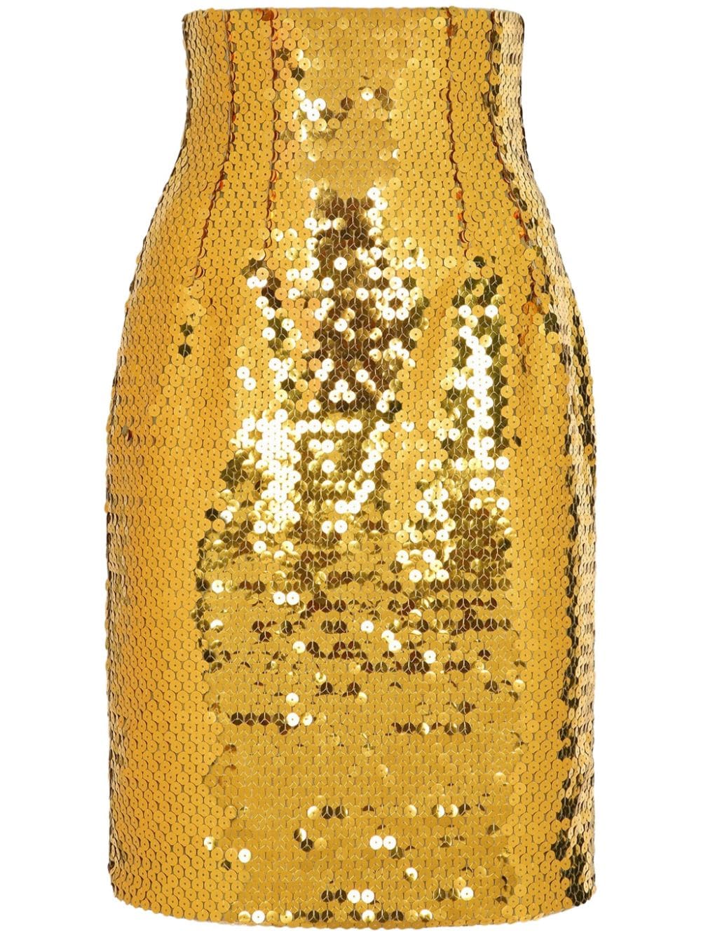 Dolce & Gabbana sequin-embellished high-waisted skirt - Yellow von Dolce & Gabbana