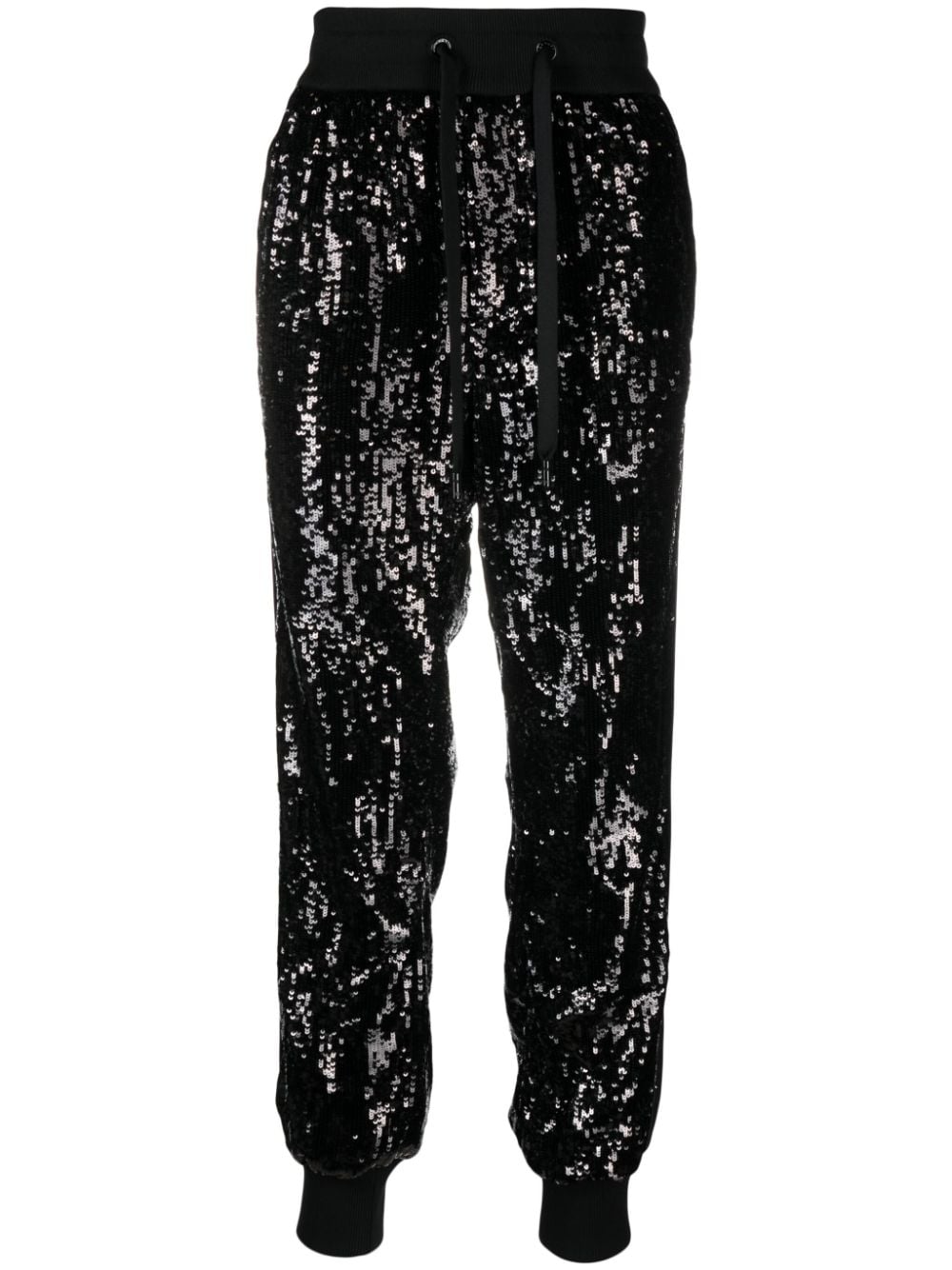Dolce & Gabbana sequin-embellished side-panel trousers - Black von Dolce & Gabbana