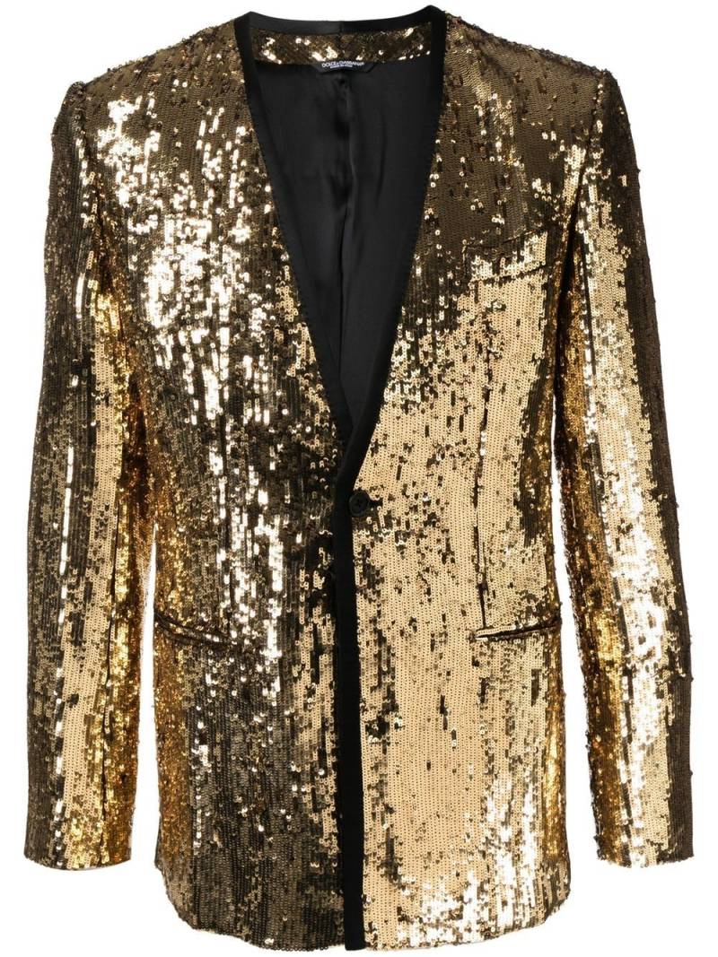 Dolce & Gabbana Sicilia-fit embellished single-breasted blazer - Gold von Dolce & Gabbana