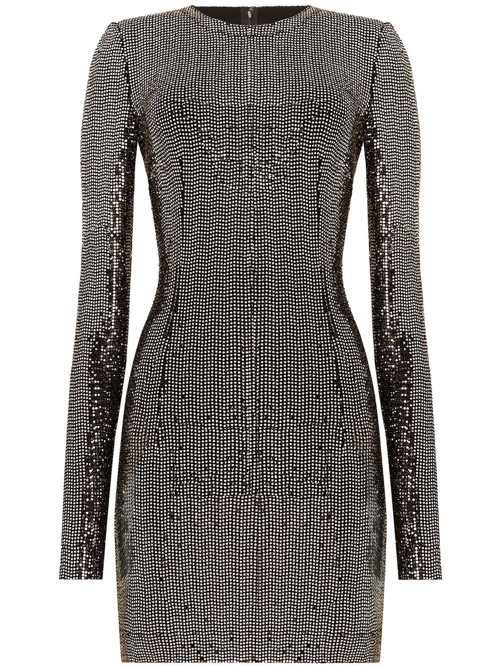 Dolce & Gabbana sequin-embellished long-sleeve minidress - Silver von Dolce & Gabbana