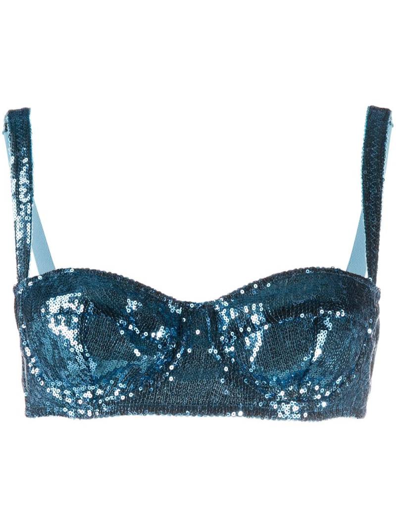 Dolce & Gabbana sequined balcony bra - Blue von Dolce & Gabbana