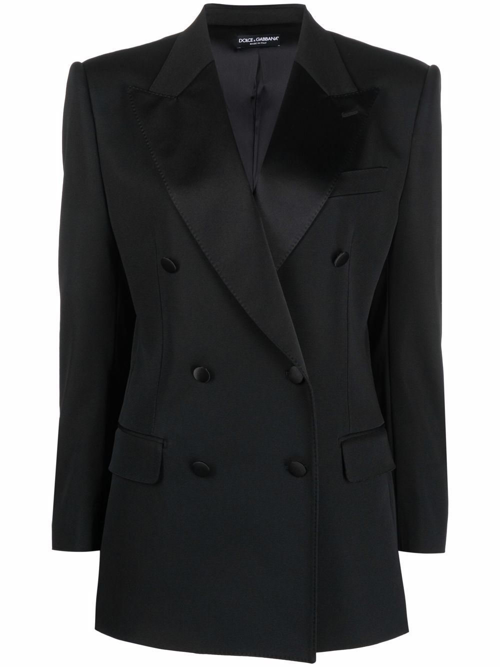 Dolce & Gabbana silk-lapels double-breasted blazer - Black von Dolce & Gabbana