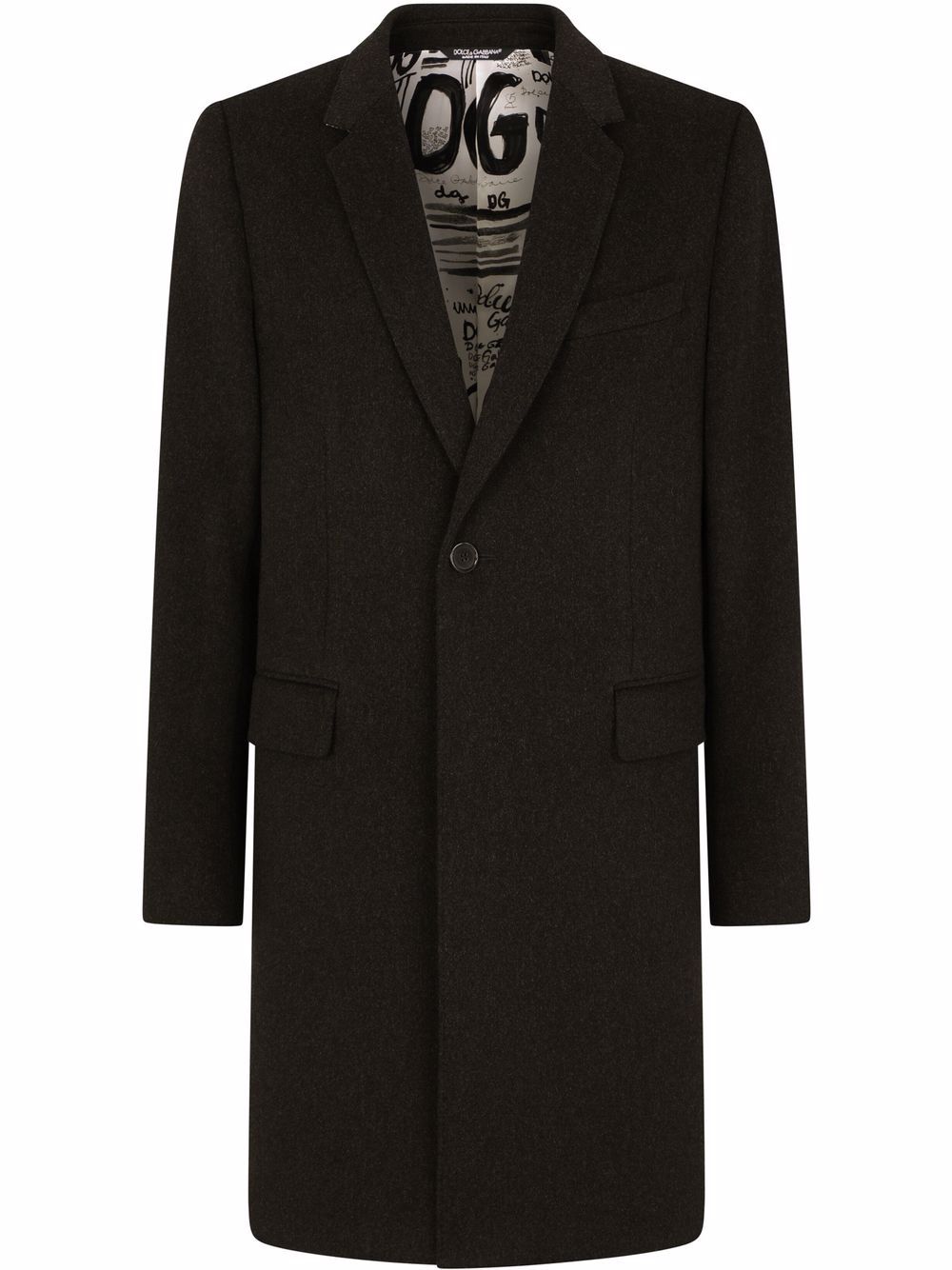 Dolce & Gabbana single-breasted wool-cashmere coat - Grey von Dolce & Gabbana