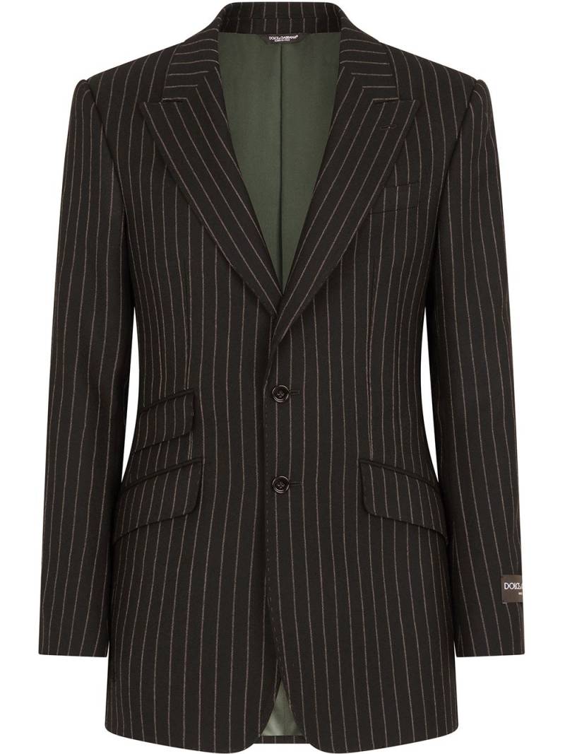 Dolce & Gabbana single-breasted pinstripe blazer - Black von Dolce & Gabbana