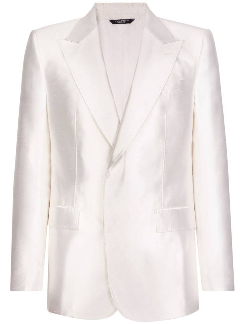 Dolce & Gabbana single-breasted silk blazer - White von Dolce & Gabbana