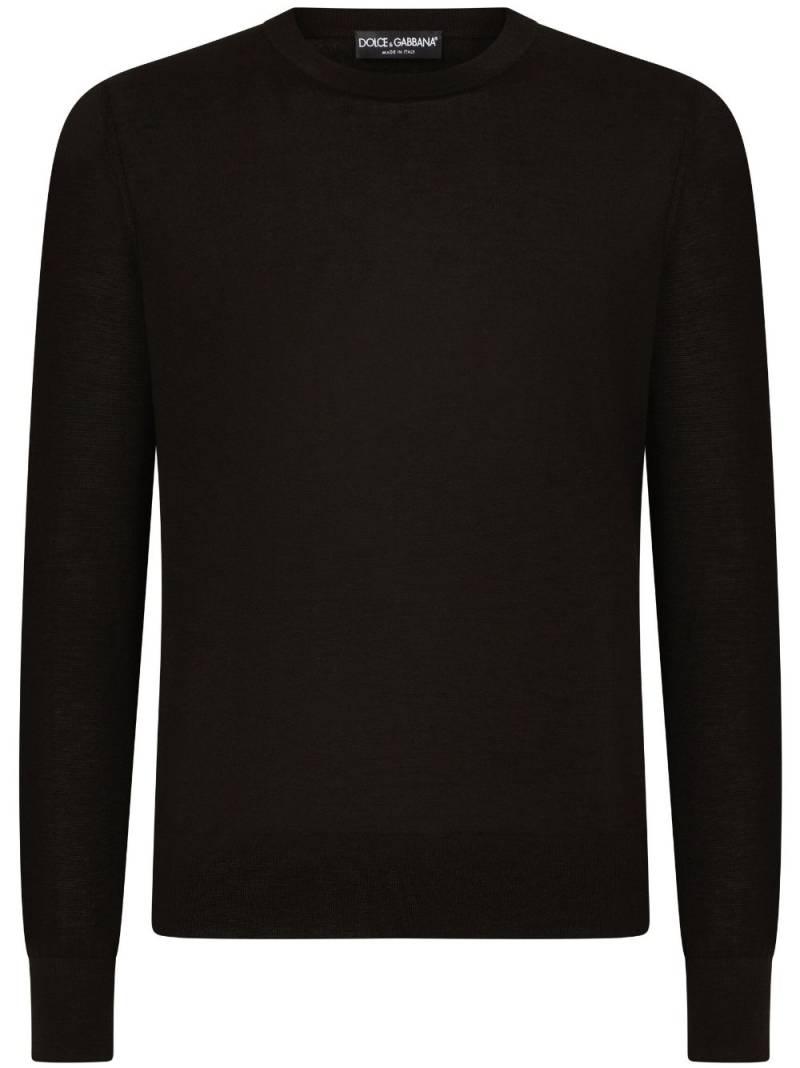 Dolce & Gabbana round-neck cashmere jumper - Black von Dolce & Gabbana