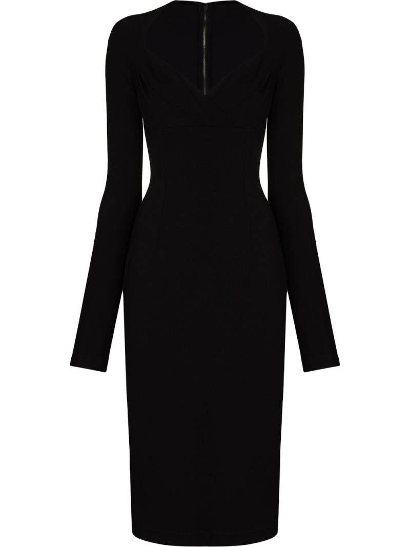 Dolce & Gabbana sweetheart-neck midi dress - Black von Dolce & Gabbana