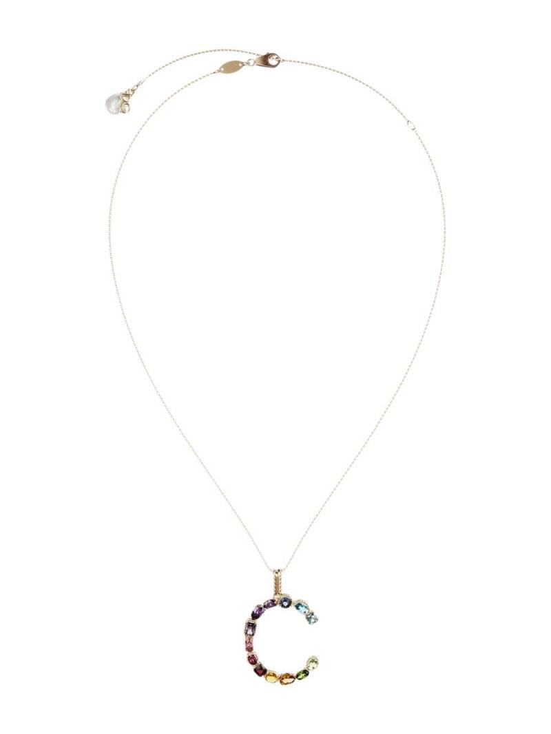 Dolce & Gabbana 18kt yellow gold initial C gemstone necklace von Dolce & Gabbana