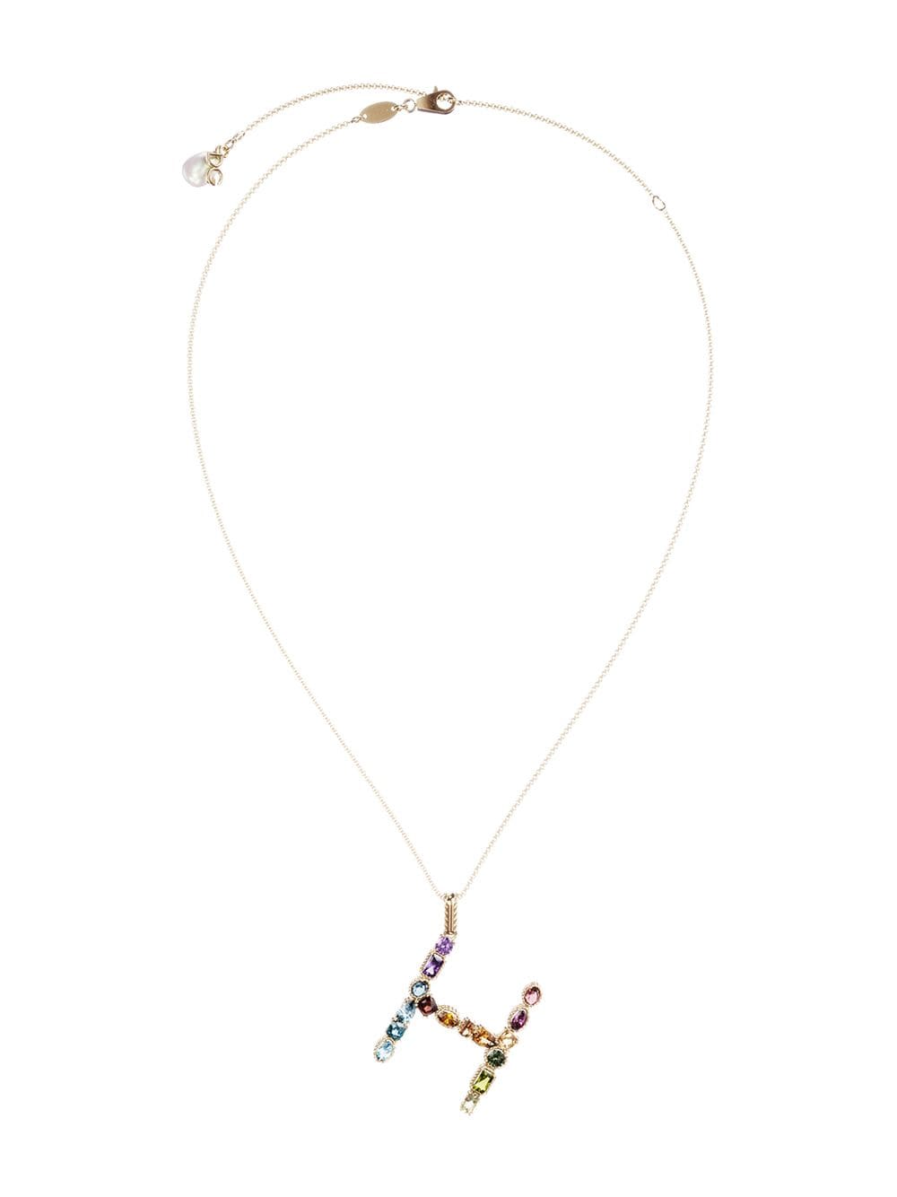 Dolce & Gabbana 18kt yellow gold initial H gemstone necklace von Dolce & Gabbana