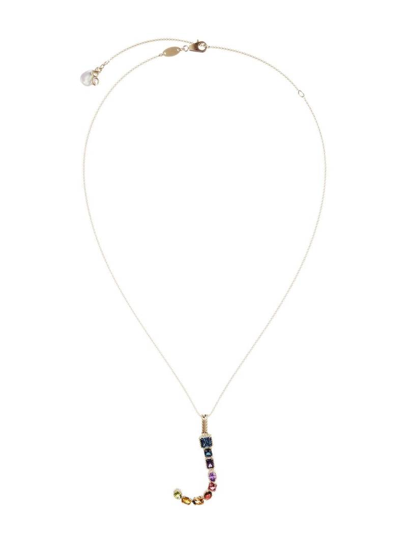 Dolce & Gabbana 18kt yellow initial J gemstone necklace - Gold von Dolce & Gabbana