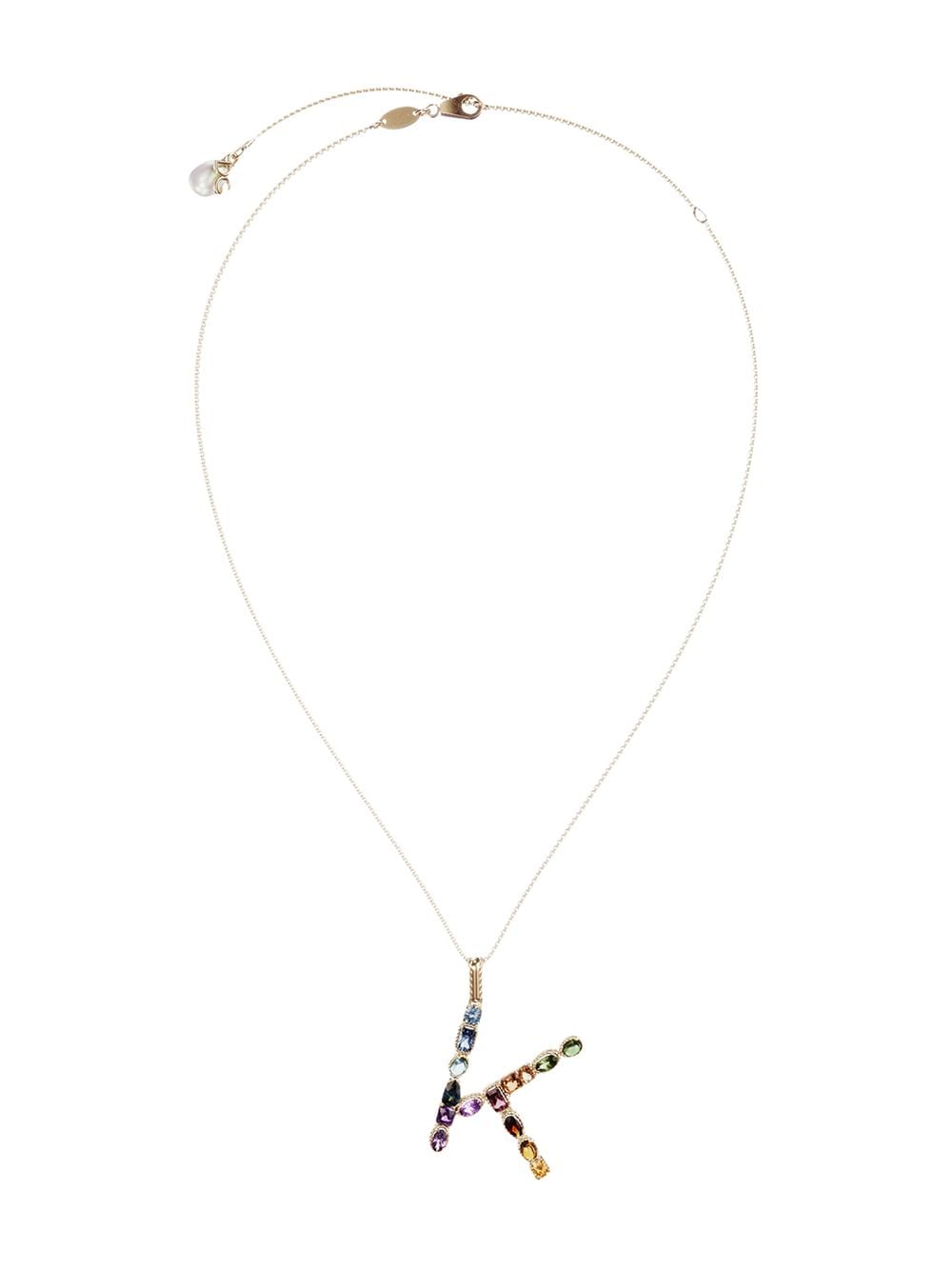 Dolce & Gabbana 18kt yellow gold initial K gemstone necklace von Dolce & Gabbana