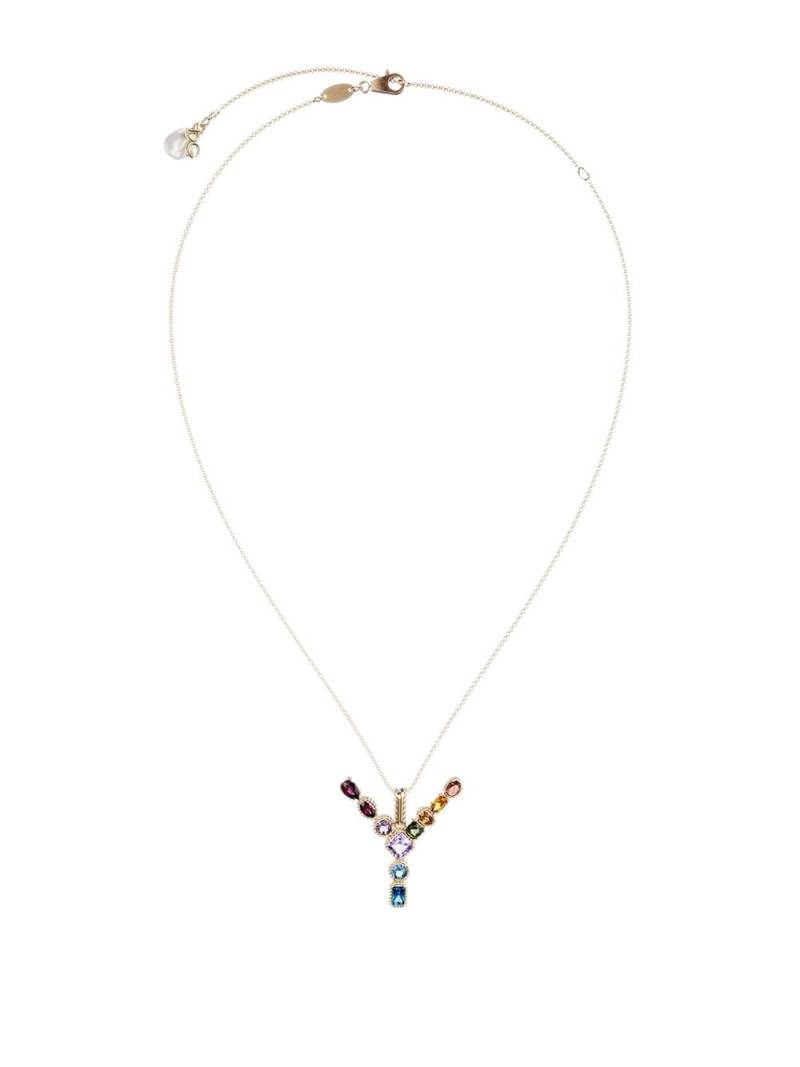 Dolce & Gabbana 18kt yellow gold initial Y gemstone necklace von Dolce & Gabbana