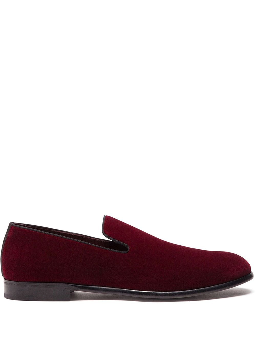 Dolce & Gabbana velvet-effect slippers - Red von Dolce & Gabbana