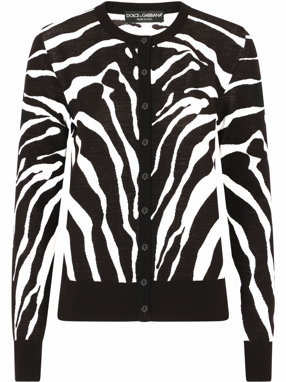 Dolce & Gabbana zebra intarsia-knit cardigan - Black von Dolce & Gabbana