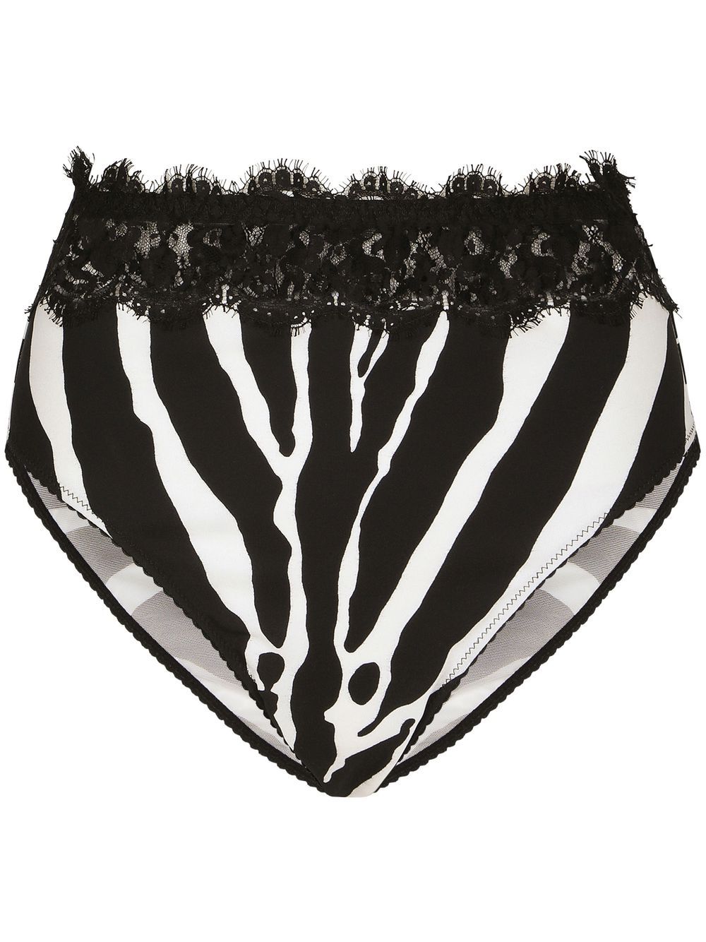 Dolce & Gabbana high-waisted zebra-print briefs - Black von Dolce & Gabbana