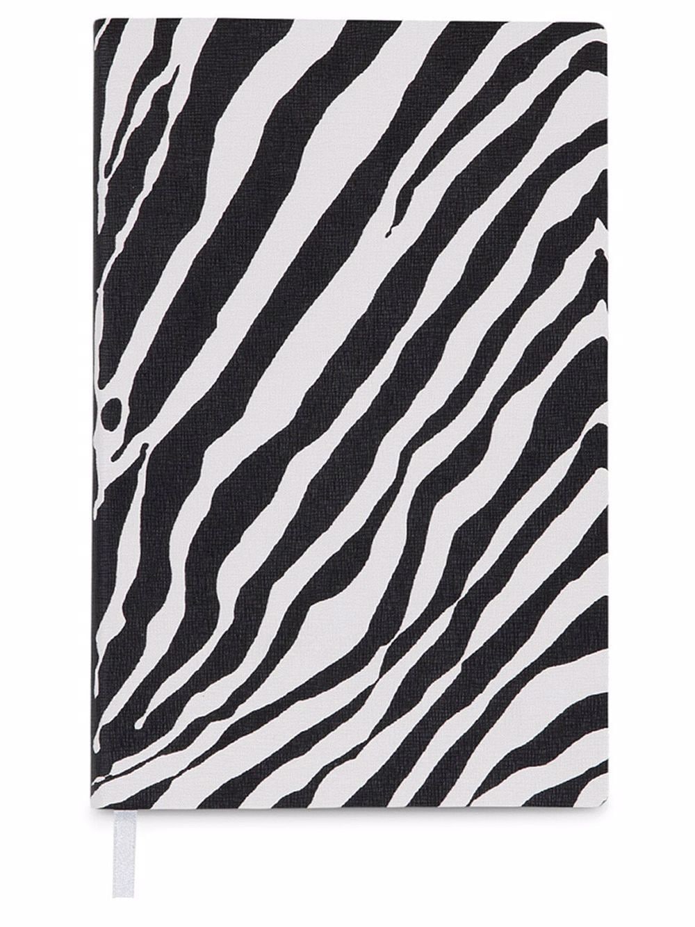 Dolce & Gabbana small zebra-print leather blank notebook - Black von Dolce & Gabbana